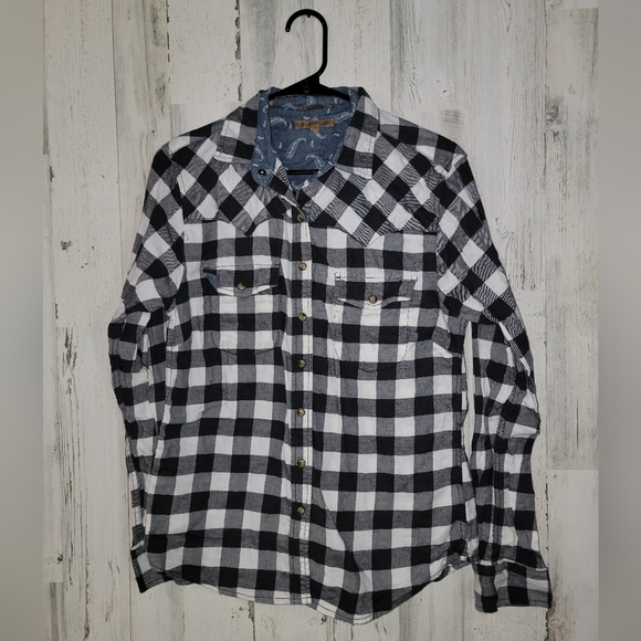 JACHS Girlfriend Tops - Jachs Girlfriend Bufflao Plaid Button Down Shirt